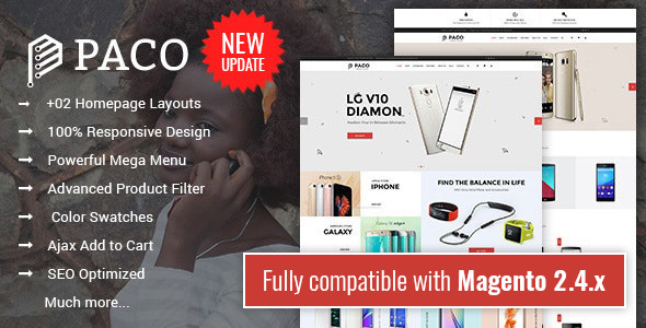 Product preview supplied for Paco - Responsive Multi-Purpose Magento 2 Theme