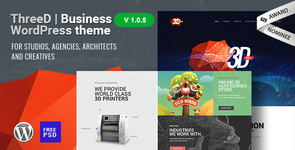 Product preview supplied for ThreeD | WordPress Theme for Architects, Studios & Agencies