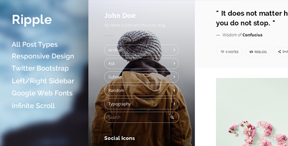 Ripple - Content Focus Tumblr Theme