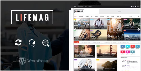 Product preview supplied for LifeMag - Responsive Magazine WordPress Theme