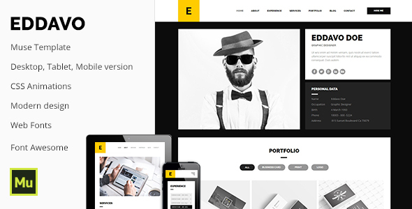 Eddavo - Portfolio and Resume Muse Template