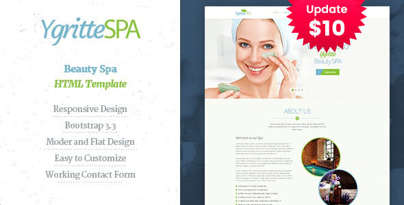 Product preview supplied for Ygritee Spa- Beauty Salon HTML Template