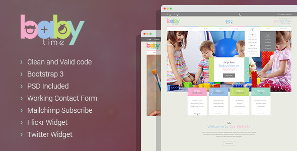 BabyTime - Babysitter & Nurse HTML Template product preview