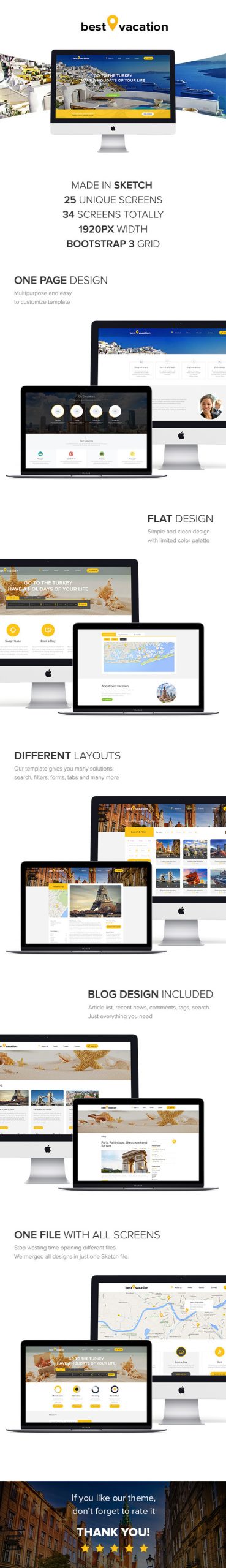 Best Vacation - Holiday Web Sketch Template