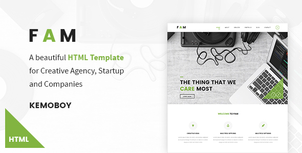Preview image for FAM - Creative Agency HTML Templates
