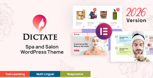 Dictate - Spa and Beauty Salon WordPress Theme 2026 with Paid Appointment System