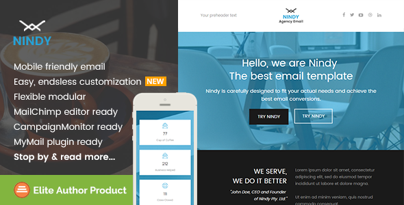 Nindy, Agency Email Template + Builder Access