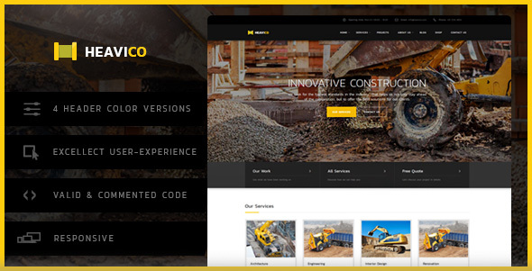 Heavico - Construction HTML Template product preview