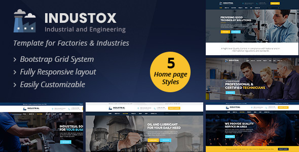 Preview image for Industox - Industrial And Engineering HTML Template