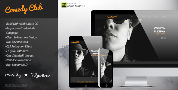 Comedy Club - Entertainment Muse Template