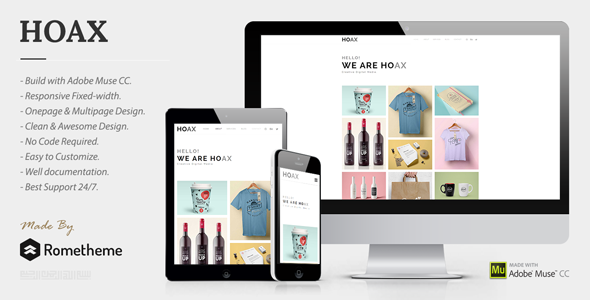 HOAX - Creative Multipurpose Muse Template product preview