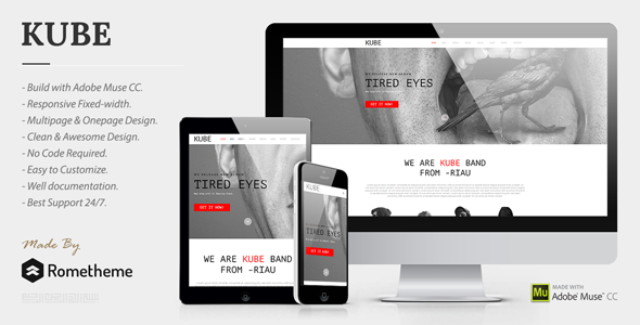 Preview image for Kube - Musician, DJ, Band, Music Muse Template