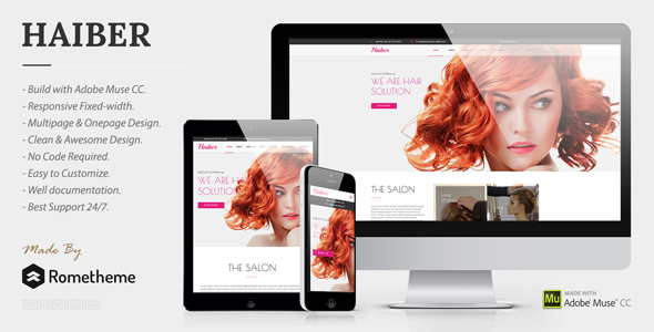 Haiber - Beauty, Haircut, & Make-up Muse Template