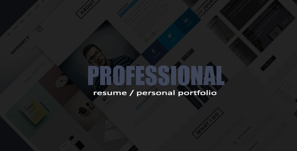 Preview image for Professional Resume / Portfolio HTML Template