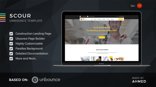 Preview image for Scour - Construction Unbounce Landing Page