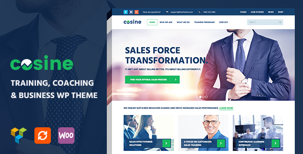 Cosine - Training & Coaching WordPress Theme product preview