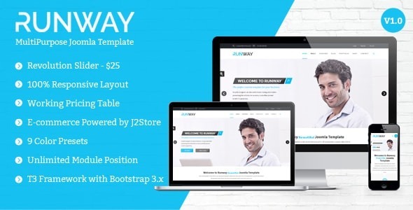 Runway - Responsive Multipurpose Joomla Template product preview