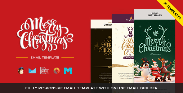 Christmas and New Year Responsive Email Template with Builder