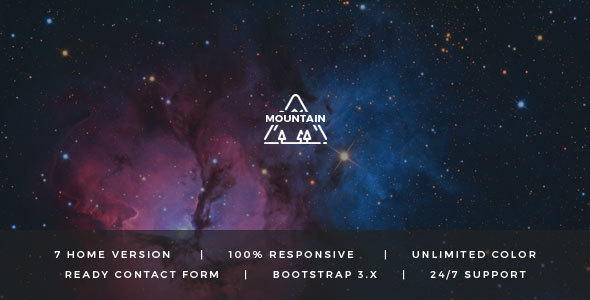 Product preview supplied for Mountain - HTML5 Responsive App Landing Page