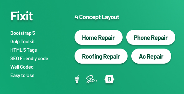 Preview image for Phone, Computer Repair Shop Website Template | Fixit