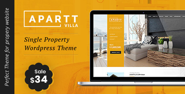Product preview supplied for APARTT VILLA - Single Property Real Estate WordPress Theme