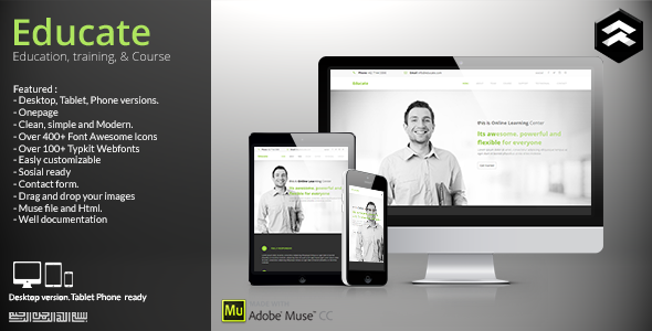 Educate - Education, Courses Muse Template