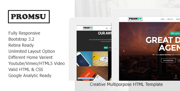Promsu - Creative Multiporpose HTML5 Template product preview