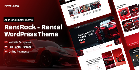 RentRock - Car Rental WordPress theme with Booking, Live Tracking & Payment System