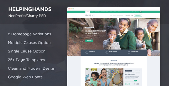 HelpingHands - NonProfit/Charity PSD