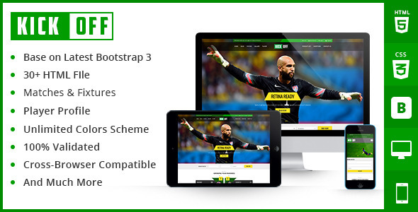 Preview image for Kickoff Sports Html Theme