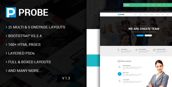 Probe - Responsive Multi-Purpose HTML5 Template product preview