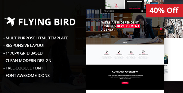 Flying Bird Multipurpose HTML5 Template product preview