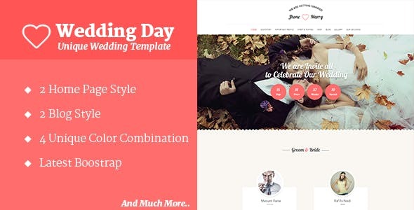 Wedding Day - HTML Template product preview