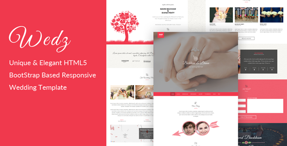 Product preview supplied for Wedz - Responsive HTML5 Wedding Template