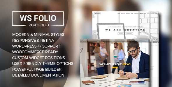 WS Folio - Responsive Portfolio WordPress Theme listing image