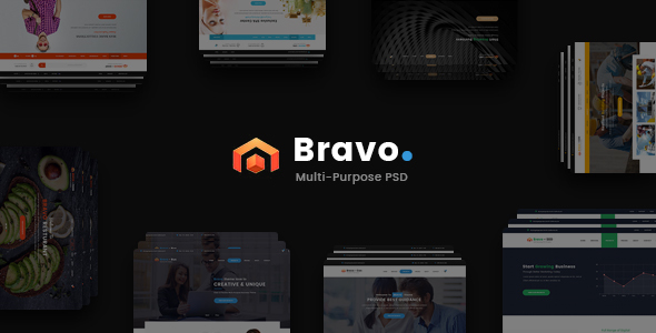 Product preview supplied for Bravo - Multi-Purpose PSD Template