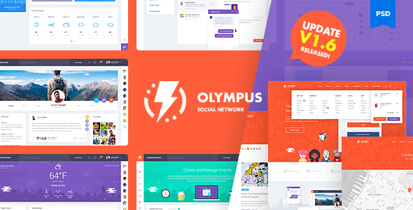 Olympus Social Network PSD Template V1.6