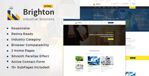 Brighton-Industry - Factory & Industrial Business Template product preview