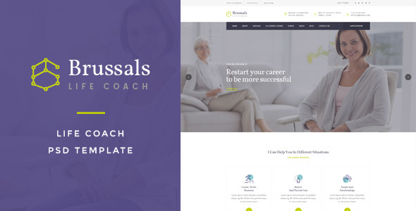 Preview image for Brussals : Life Coach PSD Template