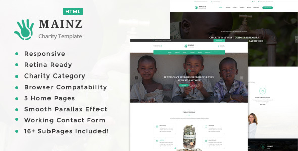 Mainz || Responsive HTML Template for Charity & Fund Raising product preview