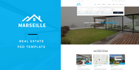 Product preview supplied for Marseille : Real Estate PSD Template