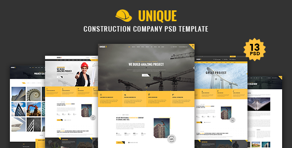 Preview image for UNIQUE - Construction Company PSD Template