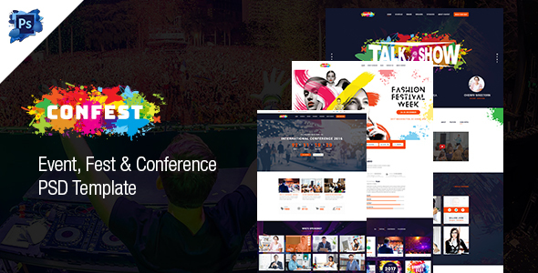 ConFest - Multi-Purposes Event and Conference PSD Template