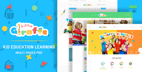 Preview image for Giraffe - Kid Education Learning PSD Template