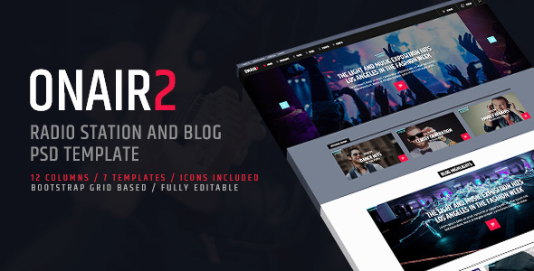ONAIR2 - Radio station PSD website template
