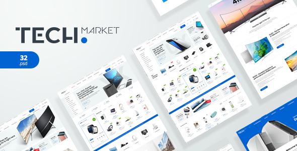 Preview image for TechMarket - Electronics eCommerce PSD