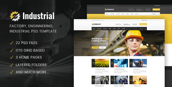Industrial - Factory / Industry / Engineering PSD Template