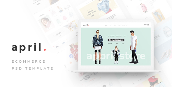 Product preview supplied for April - Ecommerce PSD Template