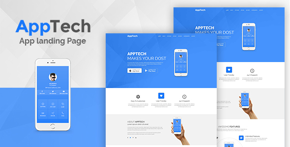 AppTech - App Landing PSD Template