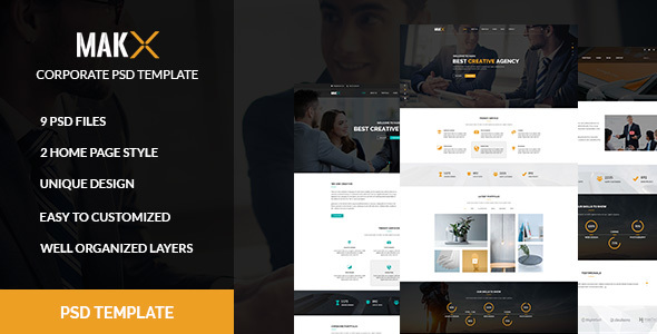 MAKX - Corporate PSD Template product preview